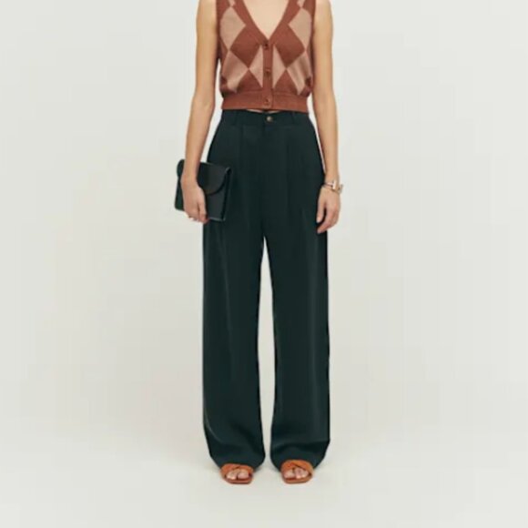 Reformation Petites Black Mason Pant - Picture 1 of 5